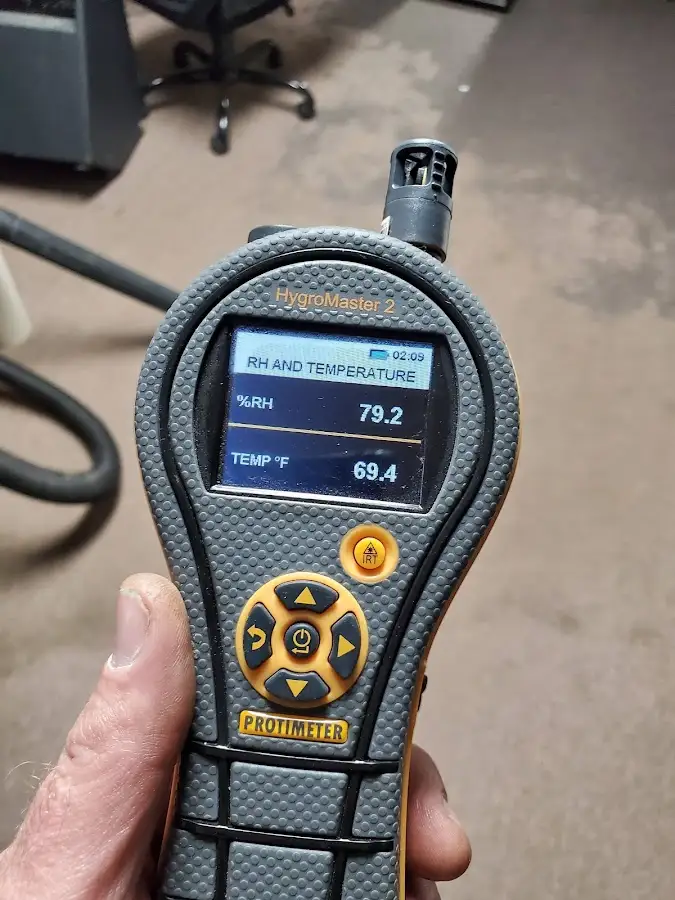 Moisture meter humidity assessment for Fire & Smoke Damage Restoration in Athens